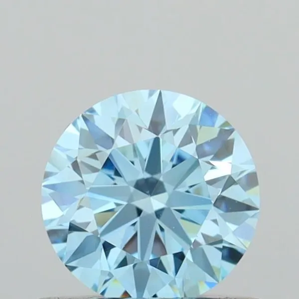 0.52ct ROUND Fancy Vivid Blue VVS2 Coloured Lab diamond