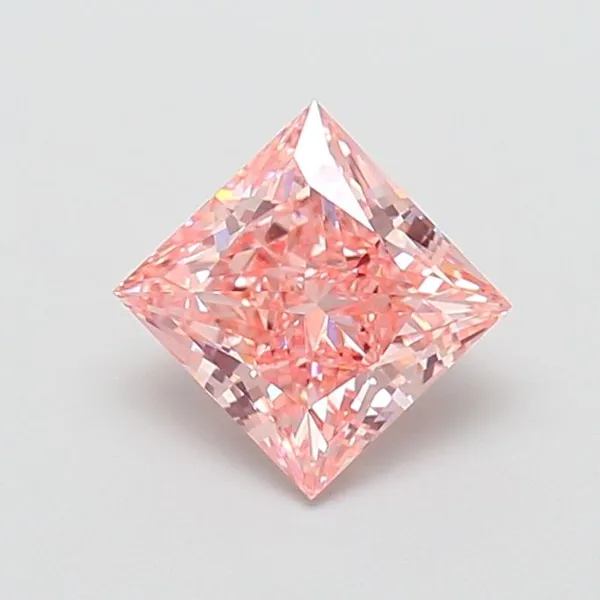 2ct PRINCESS Fancy Vivid Pink VS1 Coloured Lab diamond