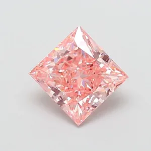 2ct PRINCESS Fancy Vivid Pink VS1 Coloured Lab diamond