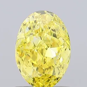 0.93ct OVAL Fancy Vivid Yellow VVS2 Coloured Lab diamond