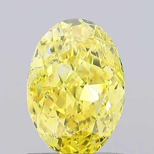 0.93ct OVAL Fancy Vivid Yellow VVS2 Coloured Lab diamond