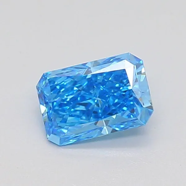 0.74ct RADIANT Fancy Vivid Blue VS1 Coloured Lab diamond