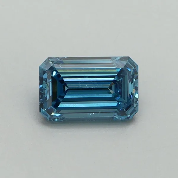1.03ct EMERALD Fancy Vivid Blue VVS2 Coloured Lab diamond