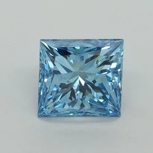 1.5ct PRINCESS Fancy Vivid Blue VS2 Coloured Lab diamond