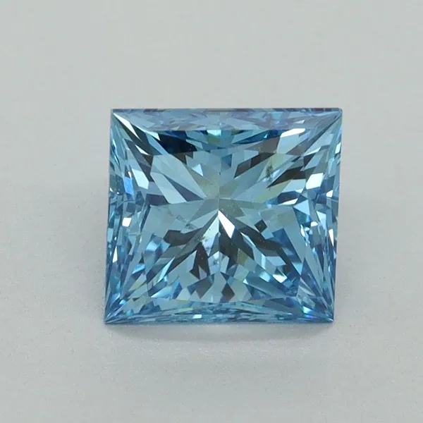 1.5ct PRINCESS Fancy Vivid Blue VS2 Coloured Lab diamond