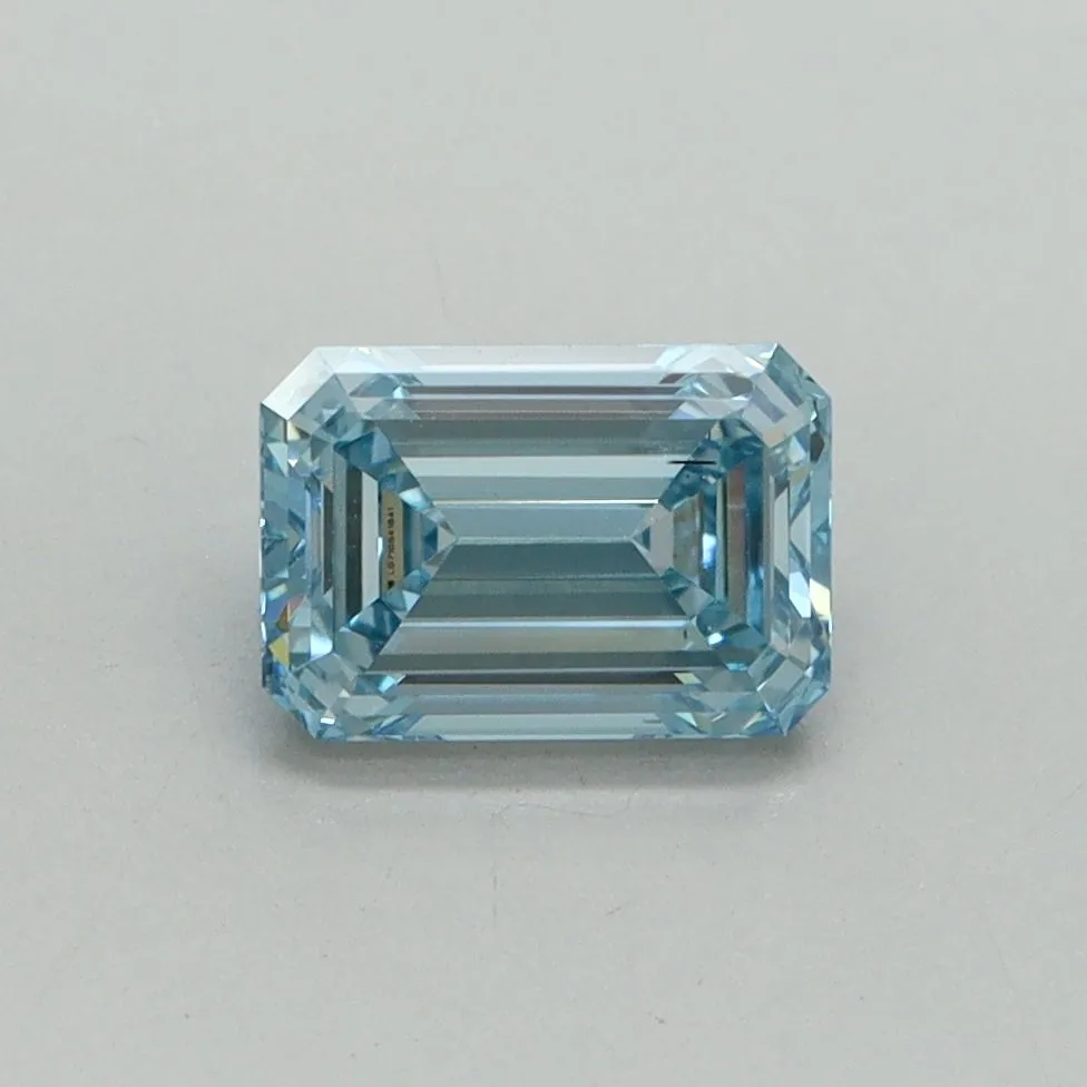 1.01ct EMERALD Fancy Vivid Blue VS2 Coloured Lab diamond