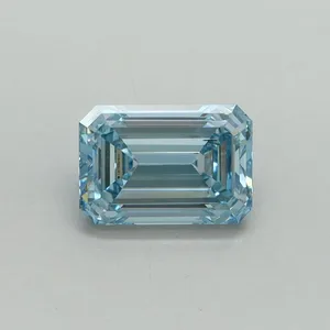 1.01ct EMERALD Fancy Vivid Blue VS2 Coloured Lab diamond