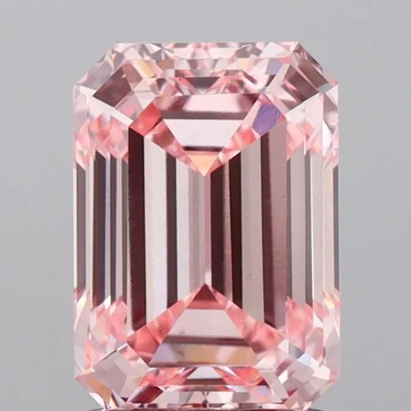 1.52ct EMERALD Fancy Intense Pink VS1 Coloured Lab diamond