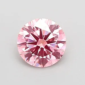 0.55ct ROUND Fancy Vivid Pink VS1 Coloured Lab diamond
