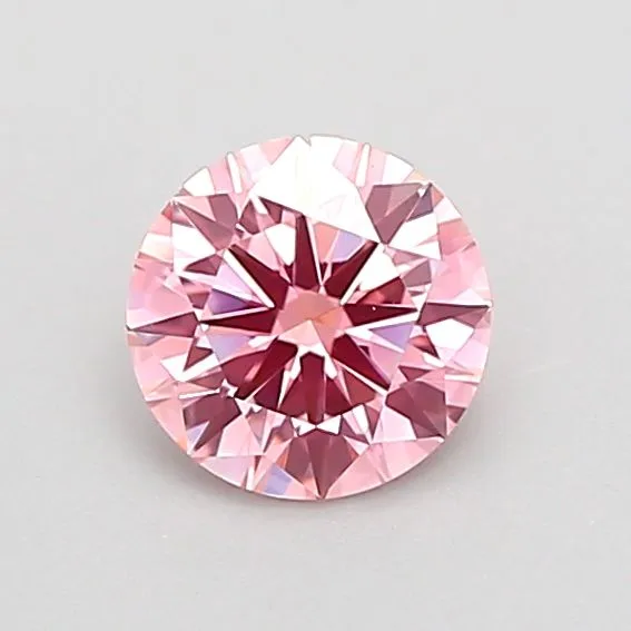 0.55ct ROUND Fancy Vivid Pink VS1 Coloured Lab diamond