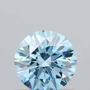 0.5ct ROUND Fancy Vivid Blue VVS2 Coloured Lab diamond