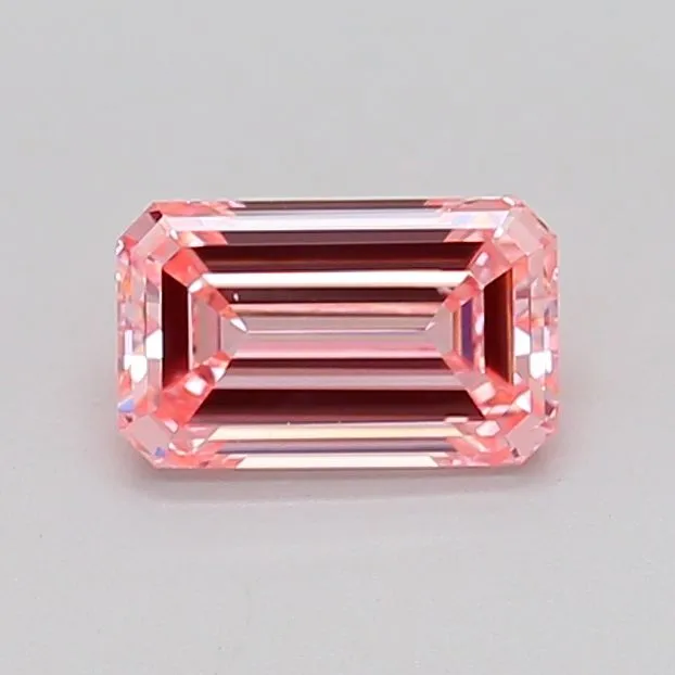 0.91ct EMERALD Fancy Intense Pink VS1 Coloured Lab diamond