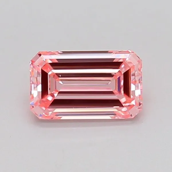 0.91ct EMERALD Fancy Intense Pink VS1 Coloured Lab diamond