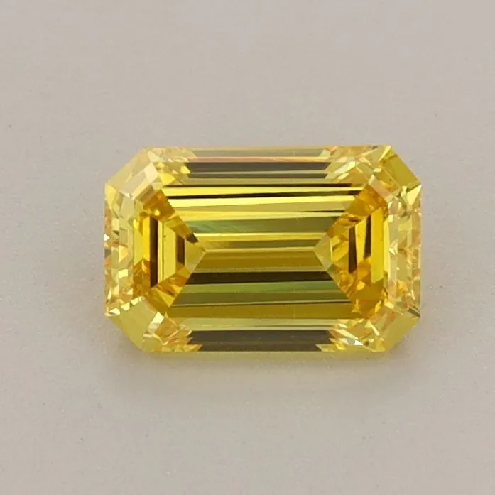0.68ct EMERALD Fancy Vivid Yellow VS1 Coloured Lab diamond