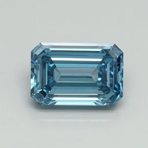 1.02ct EMERALD Fancy Vivid Blue VS2 Coloured Lab diamond