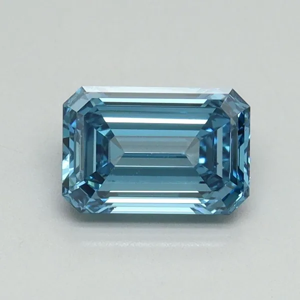 1.02ct EMERALD Fancy Vivid Blue VS2 Coloured Lab diamond