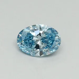 0.3ct OVAL Fancy Vivid Blue VS1 Coloured Lab diamond