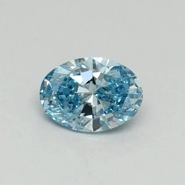 0.3ct OVAL Fancy Vivid Blue VS1 Coloured Lab diamond