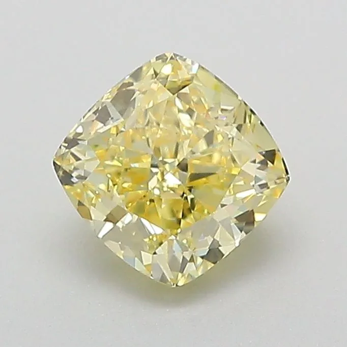 1.00ct CUSHION Fancy Intense Yellow VS1 Coloured Lab diamond