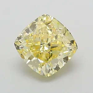1ct CUSHION Fancy Intense Yellow VS1 Coloured Lab diamond