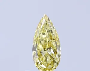 0.41ct PEAR Fancy Intense Yellow VVS2 Coloured Lab diamond