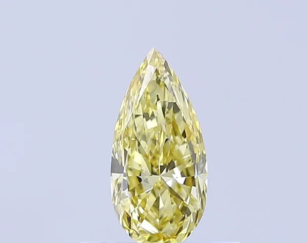 0.41ct PEAR Fancy Intense Yellow VVS2 Coloured Lab diamond