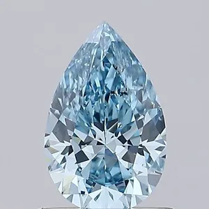 0.83ct PEAR Fancy Vivid Blue SI1 Coloured Lab diamond