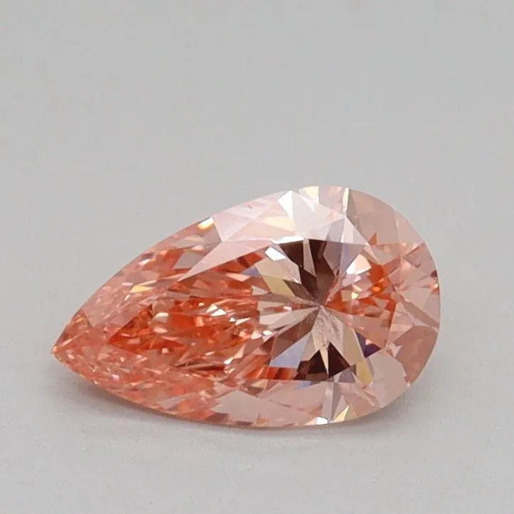 0.55ct PEAR Fancy Vivid Pink SI1 Coloured Lab diamond