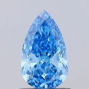 0.98ct PEAR Fancy Vivid Blue VS1 Coloured Lab diamond