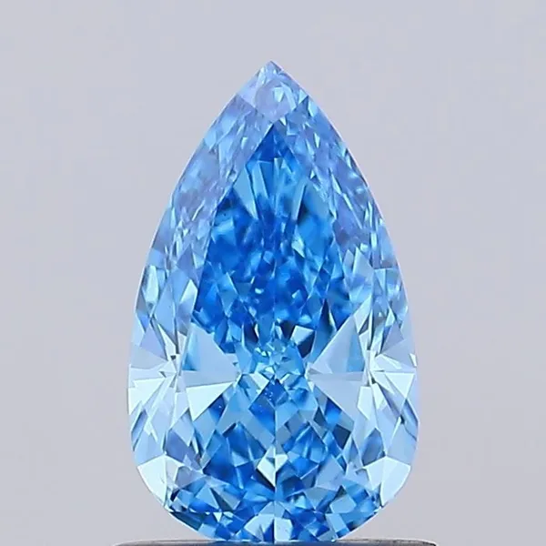 0.98ct PEAR Fancy Vivid Blue VS1 Coloured Lab diamond