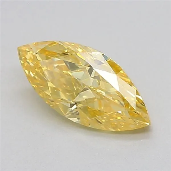 0.65ct MARQUISE Fancy Vivid Yellow VVS2 Coloured Lab diamond