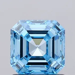 1.2ct EMERALD Fancy Vivid Blue VS2 Coloured Lab diamond