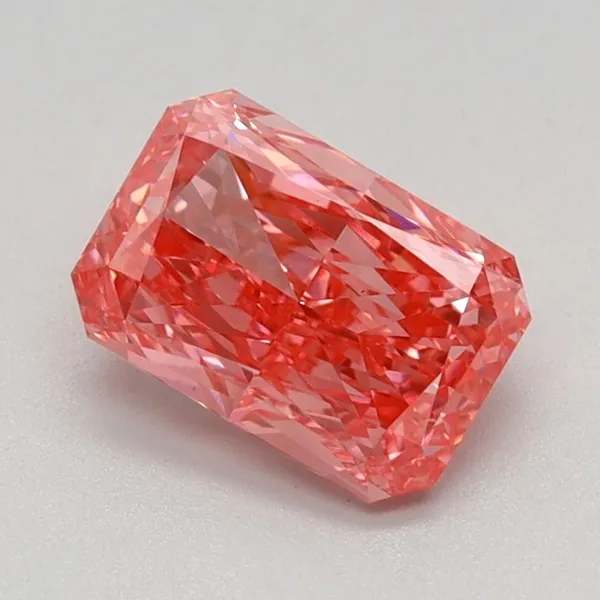 1.1ct RADIANT Fancy Vivid Pink VS1 Coloured Lab diamond