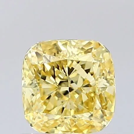 1.03ct CUSHION Fancy Intense Yellow VVS2 Coloured Lab diamond