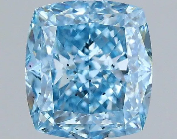 1.04ct CUSHION Fancy Vivid Blue VS2 Coloured Lab diamond