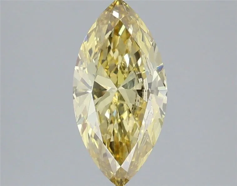 1.26ct MARQUISE Fancy Intense Yellow VVS2 Coloured Lab diamond