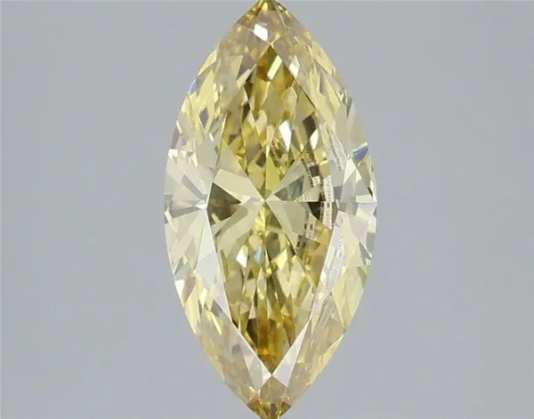 1.26ct MARQUISE Fancy Intense Yellow VVS2 Coloured Lab diamond