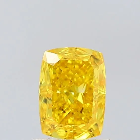 1ct CUSHION Fancy Vivid Yellow VS1 Coloured Lab diamond