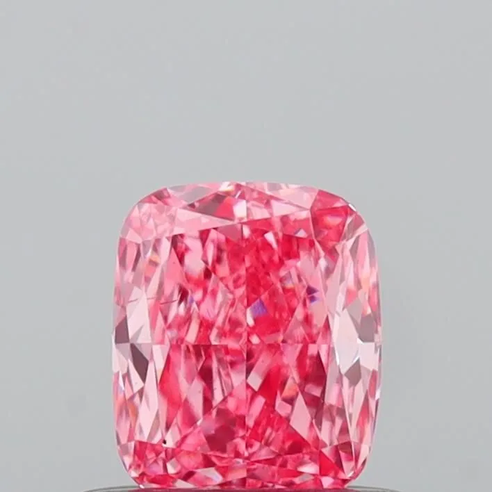 0.51ct CUSHION Fancy Vivid Pink VS2 Coloured Lab diamond