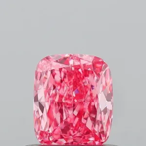 0.51ct CUSHION Fancy Vivid Pink VS2 Coloured Lab diamond