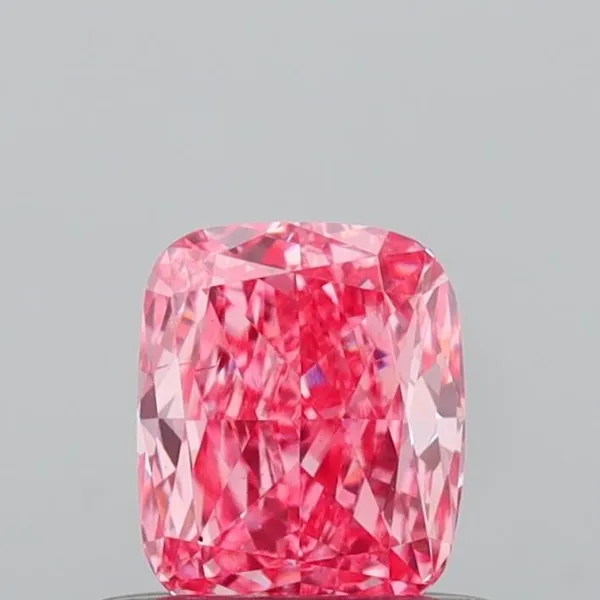 0.51ct CUSHION Fancy Vivid Pink VS2 Coloured Lab diamond