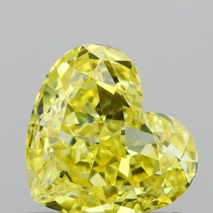 1.00ct HEART Fancy Vivid Yellow VS2 Coloured Lab diamond