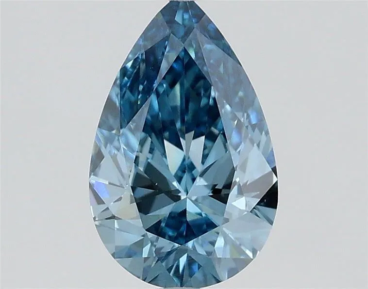 0.75ct PEAR Fancy Vivid Blue VS1 Coloured Lab diamond