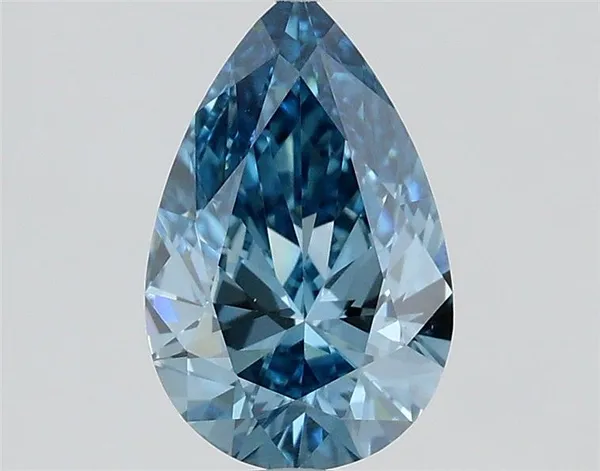 0.75ct PEAR Fancy Vivid Blue VS1 Coloured Lab diamond