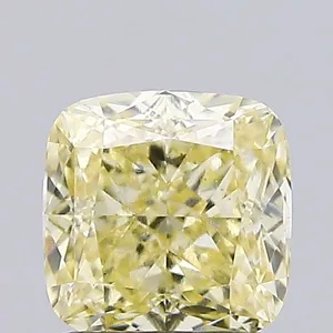 1.05ct CUSHION Fancy Light Yellow VS1 Coloured Lab diamond