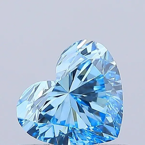 0.71ct HEART Fancy Vivid Blue VVS2 Coloured Lab diamond