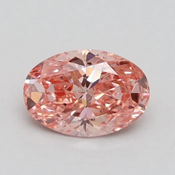0.61ct OVAL Fancy Intense Pink VS2 Coloured Lab diamond