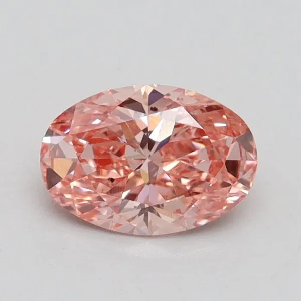 0.61ct OVAL Fancy Intense Pink VS2 Coloured Lab diamond