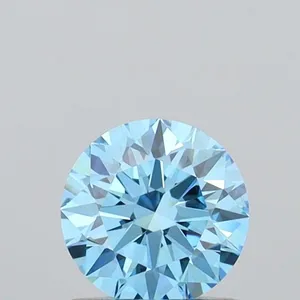 0.76ct ROUND Fancy Vivid Blue VS1 Coloured Lab diamond