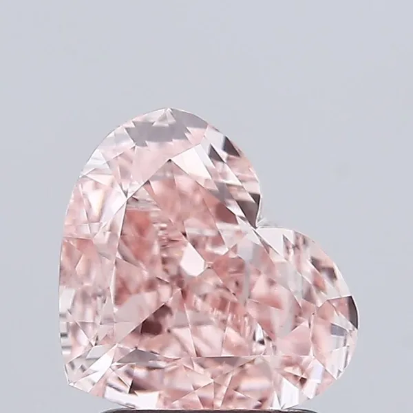 1.59ct HEART Fancy Vivid Pink VVS2 Coloured Lab diamond